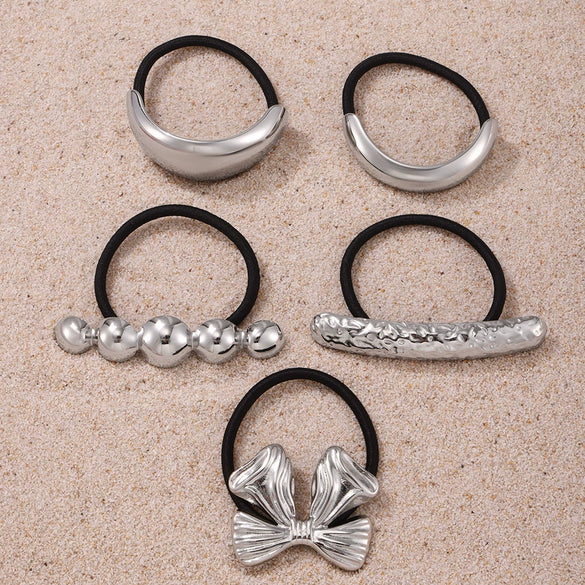 Hair Accessories Stainless Steel And 316L Stainless Steel Bow Hair Rope Plated With Gold High Elasticity Electroplating