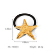 Hair Accessories Stainless Steel Curved Bow Fivepointed Star Starfish Electroplated Hair Rope Hair Ring For Women