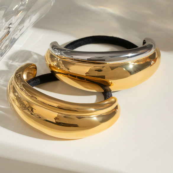 Hair Accessories Stainless Steel Golden Crescent Arc Electroplated Hair Ring