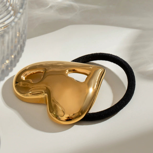 Hair Accessories Stainless Steel Love Hollow Electroplated Hair Ring