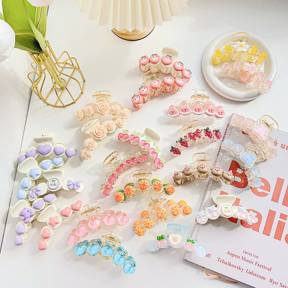 Hair Accessories Sweet Macaron Fruit Style Handmade Ps Grab Clip For Women
