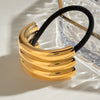 Hair Accessories Titanium Steel Geometric 18K Goldplated Hair Ring Hair Rope For Women