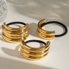 Hair Accessories Titanium Steel Geometric 18K Goldplated Hair Ring Hair Rope For Women