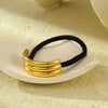 Hair Accessories Titanium Steel Ushaped Threelayer Hollow Ring Hair Ring With Electroplating