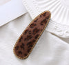 Hair Accessories Velvet Leather Leopard Print Handmade Women's Bb Clip