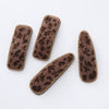 Hair Accessories Velvet Leather Leopard Print Handmade Women's Bb Clip