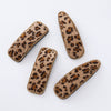 Hair Accessories Velvet Leather Leopard Print Handmade Women's Bb Clip