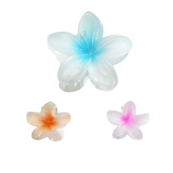 Hair Accessories Women's Gradient Egg Flower Highend Plastic Resin Gripper Hairpin With Baking Paint
