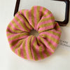 Hair Accessories Wool Striped Knitted Hair Ring For Girls