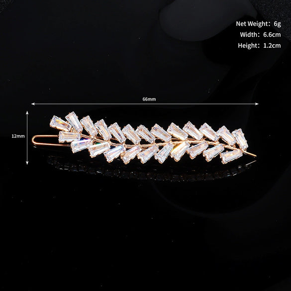 Hair Accessories Zircon Inlaid Side Clip Bangs Clip Back Head Clip For Women Plant Flowers Style