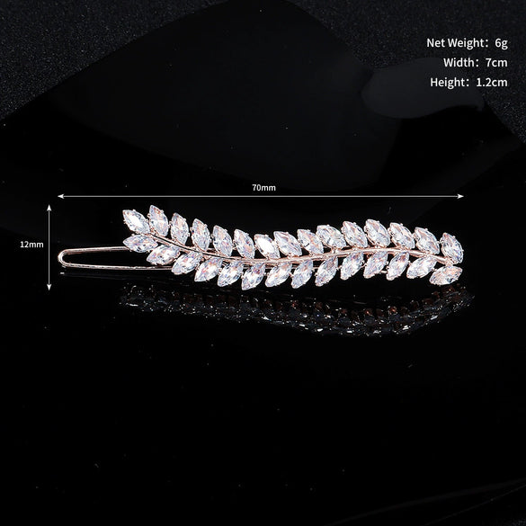 Hair Accessories Zircon Inlaid Side Clip Bangs Clip Back Head Clip For Women Plant Flowers Style