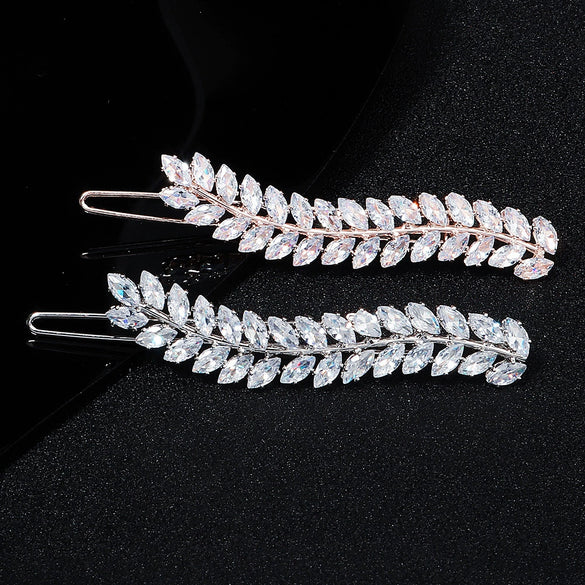 Hair Accessories Zircon Inlaid Side Clip Bangs Clip Back Head Clip For Women Plant Flowers Style