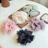 Hair Accessory Fabric Handmade High Elasticity Highend Fairy Mesh Scrunchie With Sweet Ruffles