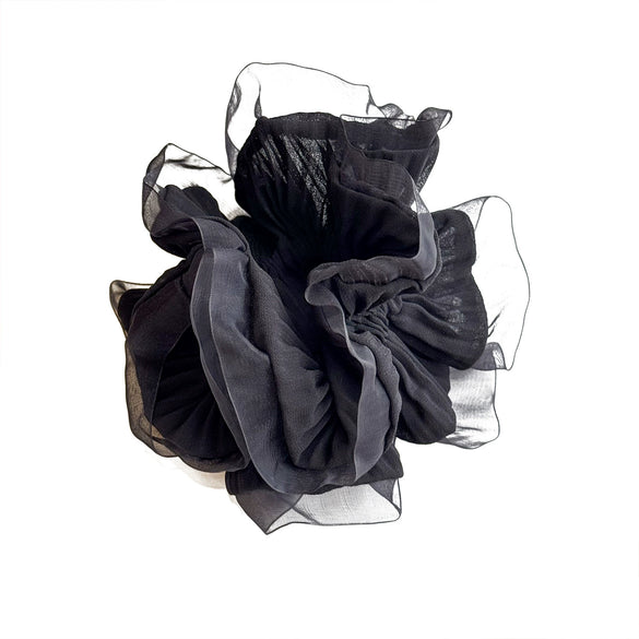 Hair Accessory Fabric Handmade High Elasticity Highend Fairy Mesh Scrunchie With Sweet Ruffles