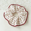 Hair Accessory Fabric Sweet Polka Dot Handmade High Elasticity Scrunchie Ponytail Hair Tie Bun