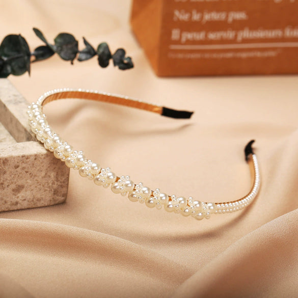 Hair Accessory Faux Pearl Handmade Retro Elegant Headband