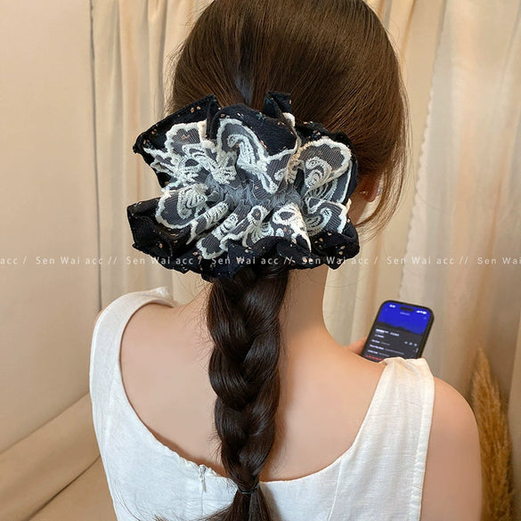 Hair Accessory Handmade Floral Lace Hair Tie For Women