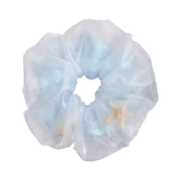 Hair Accessory Mesh Double Layer Starfish Shell Knitted Scrunchie