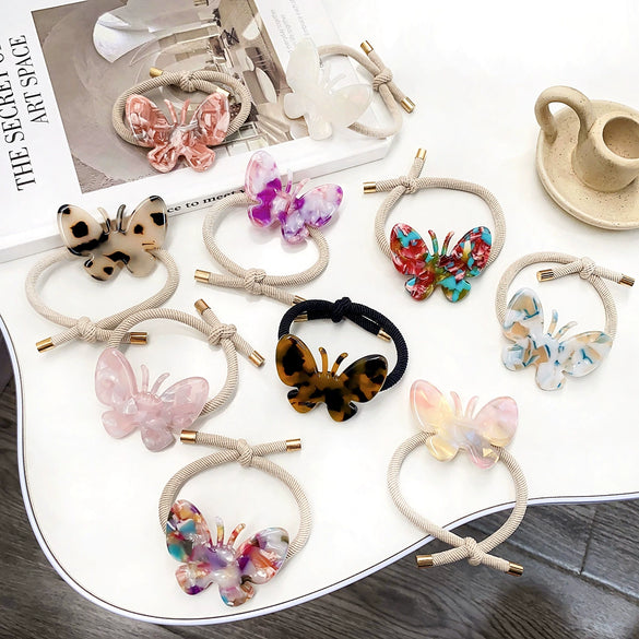 Hair Band Acetate Butterfly High Elasticity Handmade Sweet Animal Style