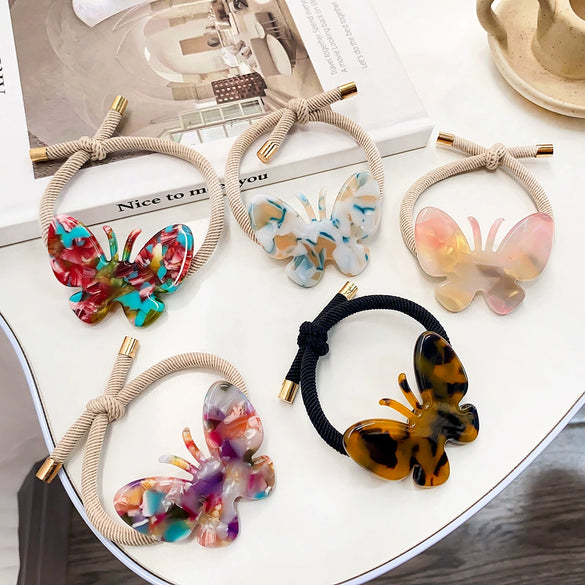 Hair Band Acetate Butterfly High Elasticity Handmade Sweet Animal Style
