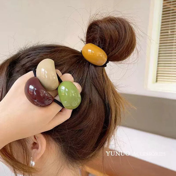 Hair Band Acrylic Geometric Handmade High Elasticity Fresh Girl Style