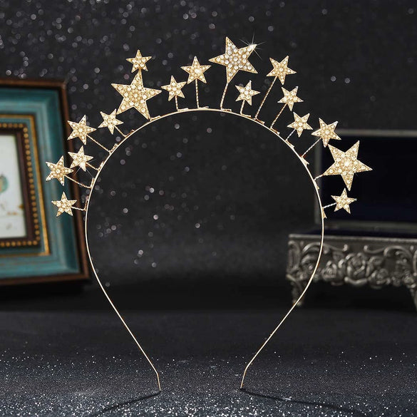 Hair Band Alloy Rhinestone Star Electroplating Women's Hair Accessories