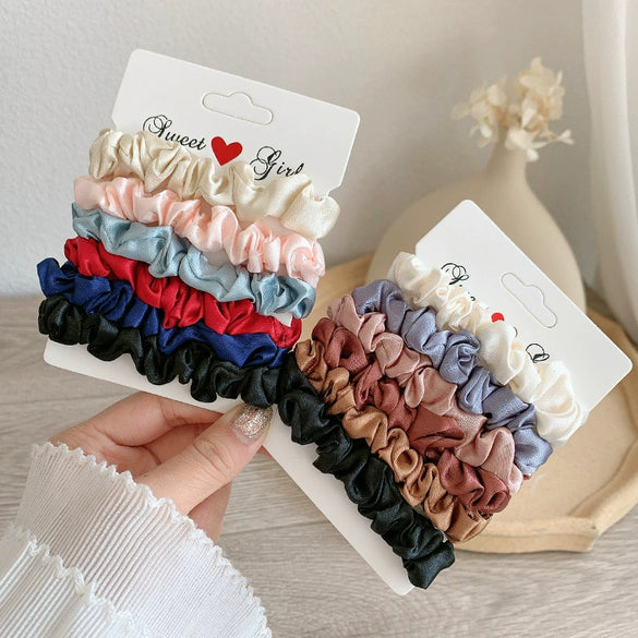 Hair Band Artificial Silk Satin French Retro Loose Simple Handmade Female Hair Rope