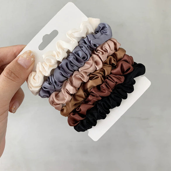 Hair Band Artificial Silk Satin French Retro Loose Simple Handmade Female Hair Rope