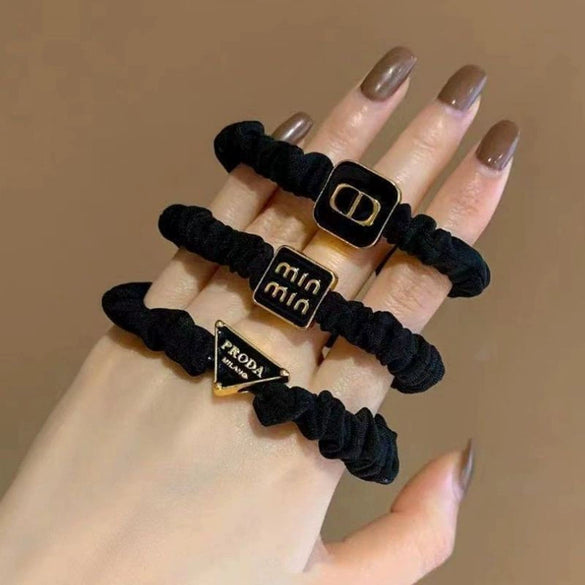 Hair Band Cloth Handmade High Elastic Female Letter Style