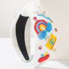 Hair Band Cloth Pure Handmade Women's With Diamond Letters Rainbow Pencil Rice Beads Hair Accessories