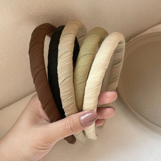 Hair Band Face Wash   Coffee Morandi Wrap Cloth Wide Edge Updo Hair Band Female Hair Pressing Hairpin Hair Accessories Headband