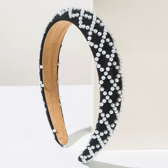 Hair Band Imitation Pearls Retro Inlay Geometric Hair Accessories