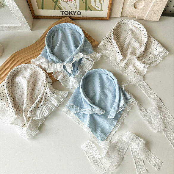 Hair Band Triangle Scarf Headband Cloth Handmade Sweet Style Wave Dot