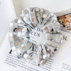 Hair Circle Black Silver Square Sequins Handmade Fabric High Elasticity Geometric Style