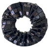 Hair Circle Black Silver Square Sequins Handmade Fabric High Elasticity Geometric Style