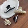 Hair Clip Acetic Acid Material Set With Pearls Highend Feel Geometric Style For Women