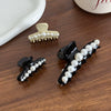 Hair Clip Acetic Acid Material Set With Pearls Highend Feel Geometric Style For Women