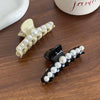 Hair Clip Acetic Acid Material Set With Pearls Highend Feel Geometric Style For Women
