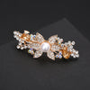Hair Clip Alloy Rhinestone Pearl Bow Accessory For Women Electroplated Natural Style