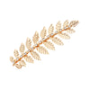 Hair Clip Iron Golden Leaf Rhinestone Baroque Style Electroplating For Women