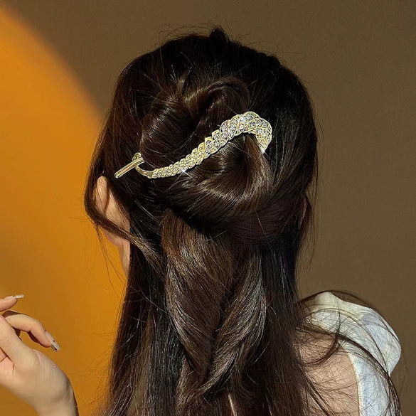 Hair Clip Metal Rhinestone Women's Light Luxury Fashion