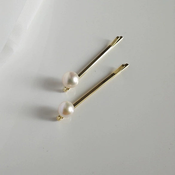 Hair Clip Natural Freshwater Pearl Handmade