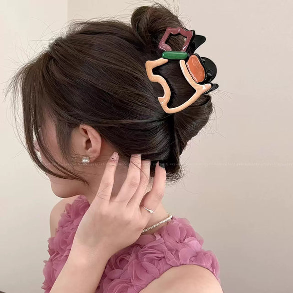 Hair Clip Plastic Resin Dripping Oil Design For Dog And Women