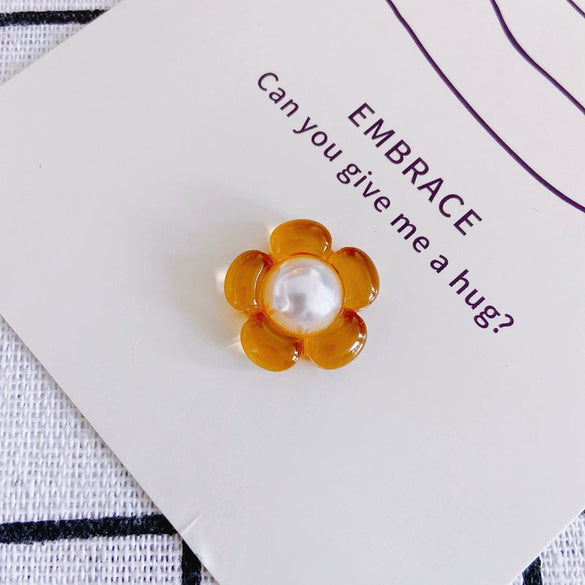 Hair Clip Resin Fresh Colorful Transparent Pearl Small Flower Environmental Protection Diy Material Accessories