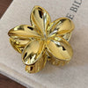Hair Clip Silver Gold Flower Patterned Painted Women's Hair Accessory