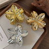 Hair Clip Silver Gold Flower Patterned Painted Women's Hair Accessory