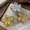 Hair Clip Silver Gold Flower Patterned Painted Women's Hair Accessory