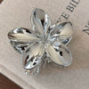 Hair Clip Silver Gold Flower Patterned Painted Women's Hair Accessory