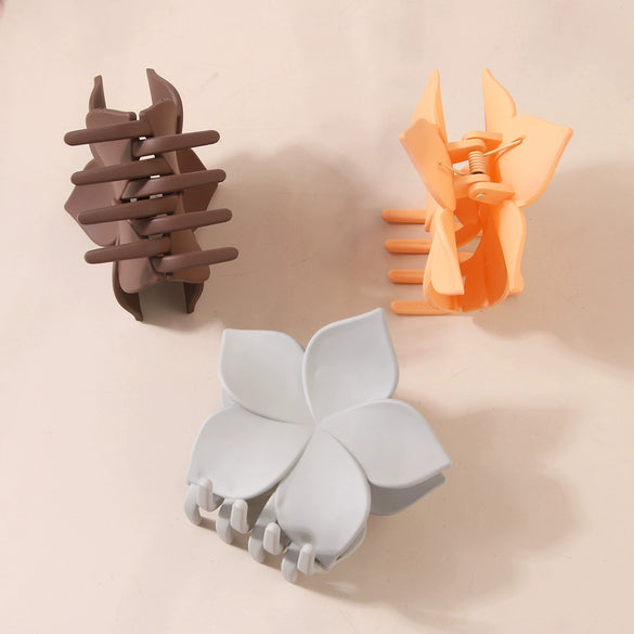 Hair Clip Sweet Highend Style Fivepetal Flower Frosted Petals Ps Material Painted