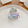 Hair Grab Clip Acetic Acid Geometric Rectangle Handmade Women's Jewelry